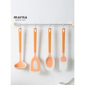 日本marna矽膠鏟鍋鏟廚具家用矽膠湯勺烘焙刮刀不粘鍋專用炒菜鏟