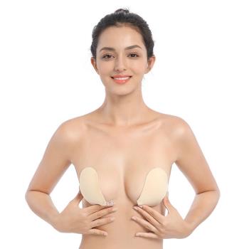 2024新款防水心形胸貼矽膠文胸防凸點乳貼一片式前扣聚攏隱形文胸
