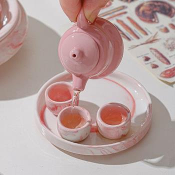 工位小茶具泡茶兒童迷你茶壺可愛陶瓷少女心辦公室擺件兒童禮品