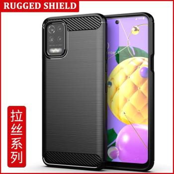 適用LG K52手機殼LG K52保護套拉絲碳纖維紋矽膠防摔軟殼TPU
