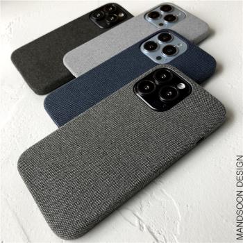 適用16簡約超薄15promax蘋果13ProMax手機殼防滑棉麻12iPhone13個性矽膠防摔14