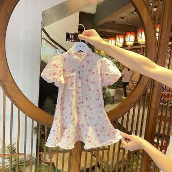 女童旗袍夏季中國風兒童2022z新款古裝裙子薄款寶寶公主雪紡洋裝