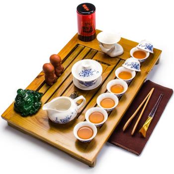 功夫茶具套裝家用簡約泡茶整套紫砂茶壺茶杯小茶臺小茶盤茶道客廳