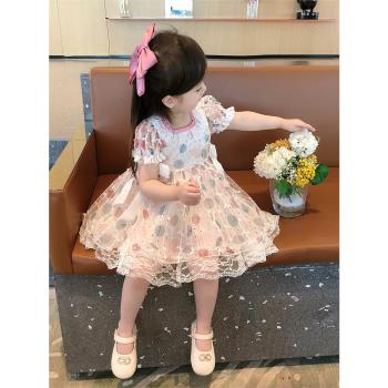 女童公主裙lolita洛麗塔風夏季甜美洋裝女寶寶生日周歲禮服連衣裙