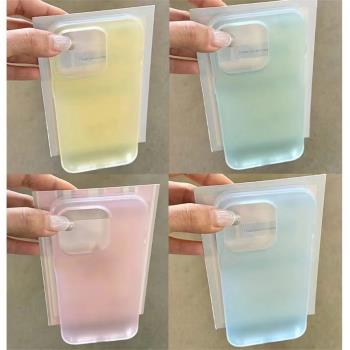 ins小眾磨砂淡彩色磨砂透明適用蘋果15/14promax手機殼iPhone13pro軟殼13/12防摔11新款16promax矽膠保護套女