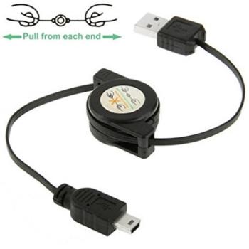 Mini5pUSB迷你伸縮線T型口平板MP3硬碟相機汽車導航老人機充電線