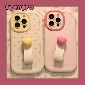 立體指環扣愛心適用oppo reno13pro/12Pro手機殼reno11全包reno10防摔reno8創意reno9新款reno6女reno5泡芙