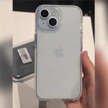 ins新品超晶高透防撞矽膠條iPhone15promax手機殼12蘋果13pro max保護套14plus防摔新款全包透明高階感簡約軟