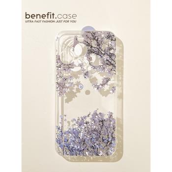 benefit中式古風月夜花落適用於iphone16promax蘋果15PRO手機殼13新款14套12個性11透明xsmax矽膠xr防摔8plus