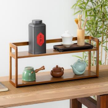 茶架子置物架桌面茶杯架博古架小型紫砂茶壺架子茶葉罐茶具收納架