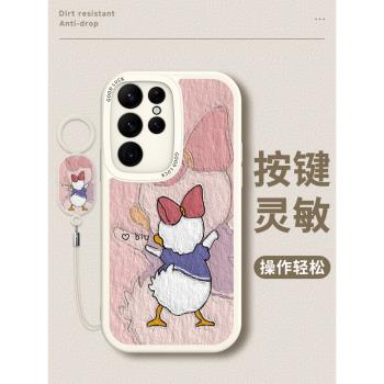適用三星S25手機殼指環可愛黛絲GalaxyS22/S23新款卡通s24全包S20保護套ultra男女創意S21FE情侶軟矽膠+防摔