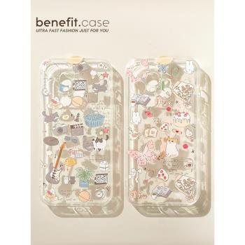 benefit可愛貓咪手機殼矽膠蘋果
