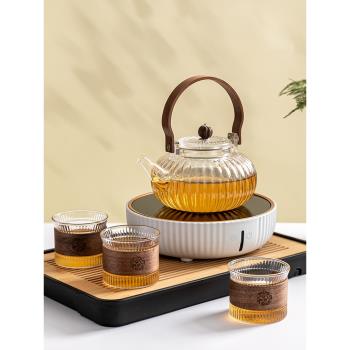 日式玻璃茶壺圍爐煮茶壺耐高溫花茶壺家用燒水壺單壺電陶爐泡茶壺