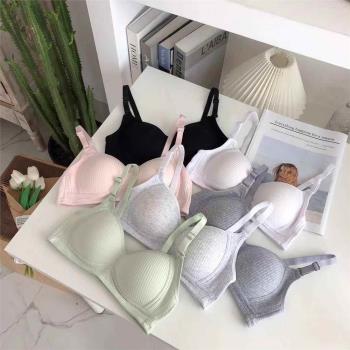日系簡約純棉內衣女學生韓版無鋼圈文胸罩小胸聚攏防下垂收副乳薄