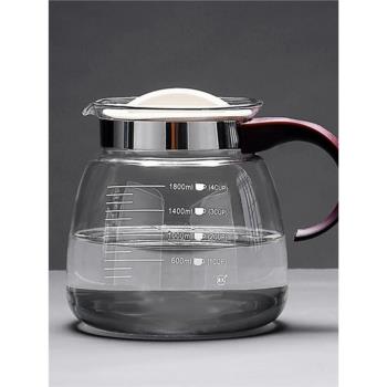 家用耐高溫玻璃茶壺大容量涼水壺冷水壺直火壺煮茶壺耐熱大咖啡壺