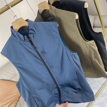 日單戶外機能防風防水！外貿男裝春季男女休閑立領百搭馬甲外套