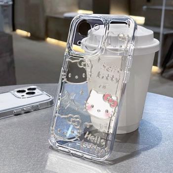 【進口矽膠】適用蘋果16promax手機殼15pm線條蝴蝶結彩繪iPhone14pro新女款13防摔12透明軟套x卡通可愛15plus