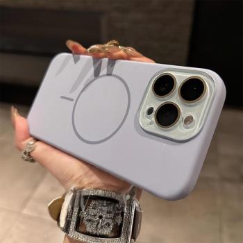 Magsafe磁吸適用蘋果16promax手機殼iphone15pro膚感液態14自帶鏡頭膜13全包矽膠防摔ip12保護套新款高階感