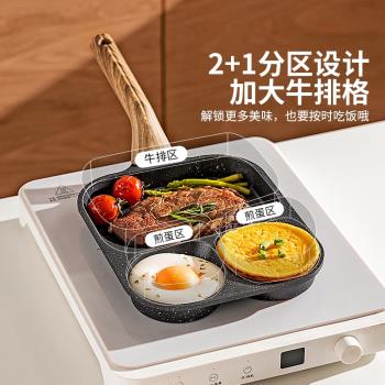 摩登主婦三合一煎鍋家用早餐鍋煎蛋神器牛排雞蛋漢堡鍋不粘平底鍋