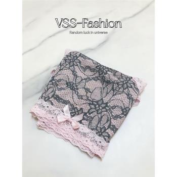 vs粉色蕾絲2024秋冬新款 性感甜美牛奶冰絲無痕絲滑三角少女內褲