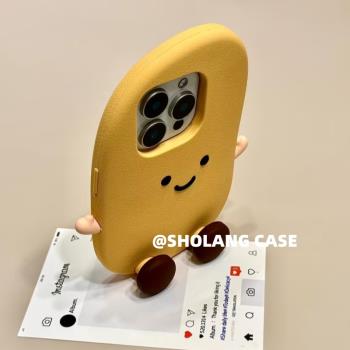 卡通立體站立土豆適用iphone16promax手機殼蘋果15矽膠14全包13防摔13promax情侶14promax網紅15promax新16潮
