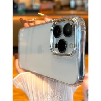 帶防塵網金屬鏡頭按鍵適用蘋果16手機殼iphone13promax高畫質透明新款15pro大孔簡約14plus保護套12軟邊11矽膠