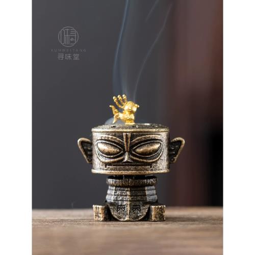 精致合金迷你小香爐｜復古禪意蓮花薰香爐室內香座茶道香道小擺件|茶道
