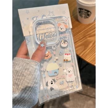 蘋果趣味透明全包oppo軟殼卡通