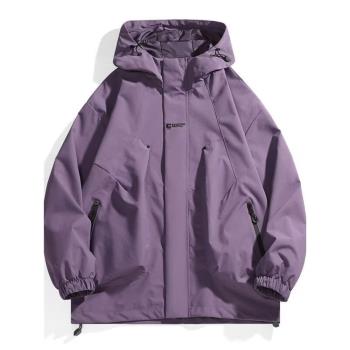 新款沖鋒衣外套男女款秋冬防風防水工裝夾克男戶外情侶登山服女