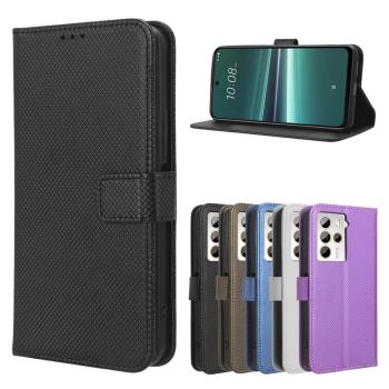 適用於HTC U23 , U23 Pro鉆石紋皮套手機殼插卡保護套男女翻蓋式