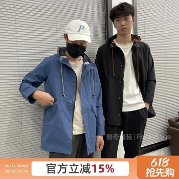 抄底！櫃1088！城市戶外防風防水秋季男女情侶連帽外套中長款風衣