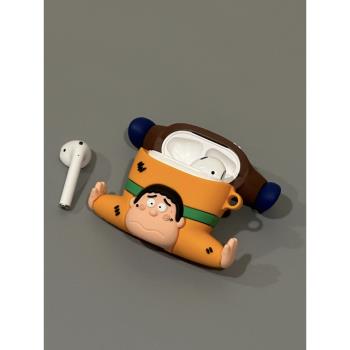 胖虎耳機殼日系可愛搞怪卡通適用蘋果airpods4藍芽無線耳機殼通用1/2代保護套盒二代airpodspro軟矽膠女新款