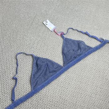 法式超薄單層女士性感透視三角杯無鋼圈內衣文胸套裝