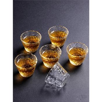 玻璃品茗杯日式喝茶杯功夫茶杯個人專用茶杯套裝主人杯透明斗笠杯