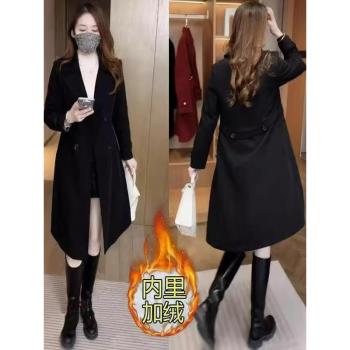 今年流行風衣外套女小個子2024秋冬新款加絨加厚收腰顯瘦休閑大衣