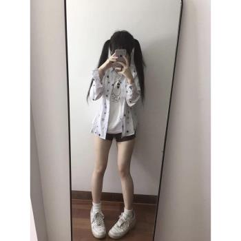 亞文化y2k千禧亞比軟妹可愛星星襯衫女輕亞薄款長袖防嗮衣外套潮