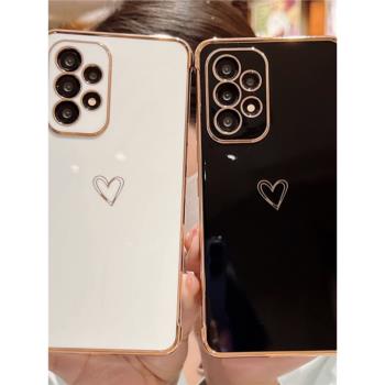 三星Galaxy A53手機殼A33簡約s24ultra愛心A52防摔s23+軟殼A13矽膠殼A56電鍍M12保護s25殼s22情侶款s21fe