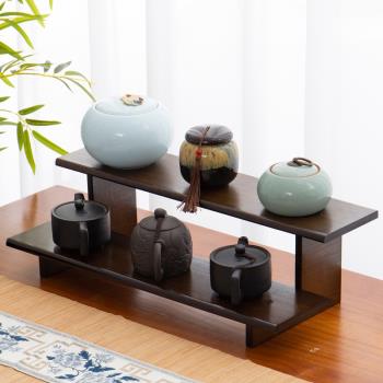 桌面博古架茶具茶器置物架小型茶杯子桌上紫砂壺擺件展示收納架子