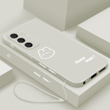 適用三星a55手機殼新款GalaxyA55液態矽膠保護套簡約samsung鏡頭全包防摔軟殼男女生5G個性創意a55外殼開心兔