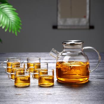耐高溫玻璃茶壺大容量茶具套裝家用待客泡茶大容量過濾耐熱煮茶壺