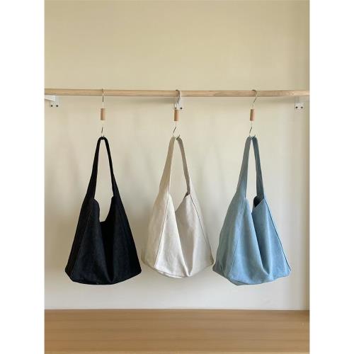 韓系慵懶風簡約大容量托特包2025春夏新款百搭單肩休閑腋下子母包