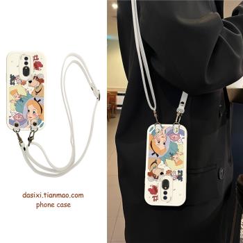 適用OPPOA9手機殼卡通公主斜挎A5全包A11X軟矽膠K10pro帶掛繩k11X女款A7可愛k9s鏈條k7保護套k12小眾5新款A8