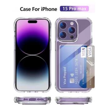 適用蘋果iPhone16 15 14 13 12 11Promax側插卡亞克力二合一透明防摔保護套三星S24ultra S23PLUS手機殼