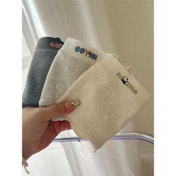軟糯透氣棉可愛純棉中腰內褲7A抑菌無痕邊包臀女士三角褲色紗彩棉