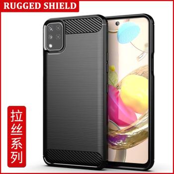 適用LG K42手機殼LG K42保護套拉絲紋矽膠防摔軟殼套TPU