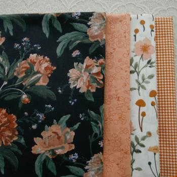 PopoHouse西島落日牡丹斜紋純棉布料洋裝連衣裙服裝面料手工diy
