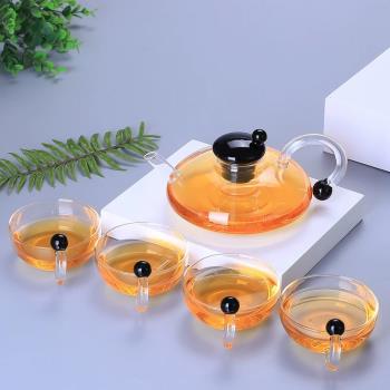 福鼠壺ing透明玻璃茶壺茶具茶杯煮茶泡茶壺過濾泡茶器套裝鼠尾壺
