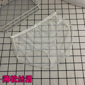 內褲女2024新款純欲風無痕一片式全透明冰絲大碼胖薄絲滑中腰柔軟