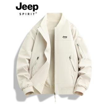 JEEP SPIRIT外套男2025新款春秋季戶外沖鋒衣防風棒球領飛行夾克