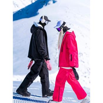 東北抗寒防風防水單雙板滑雪服套裝男女款加厚保暖沖鋒衣外套褲子